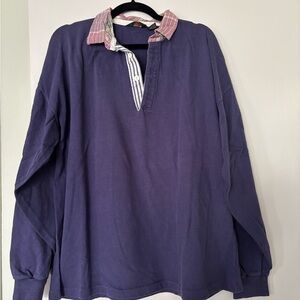 J Crew men’s Blue Long Sleeve Polo Shirt